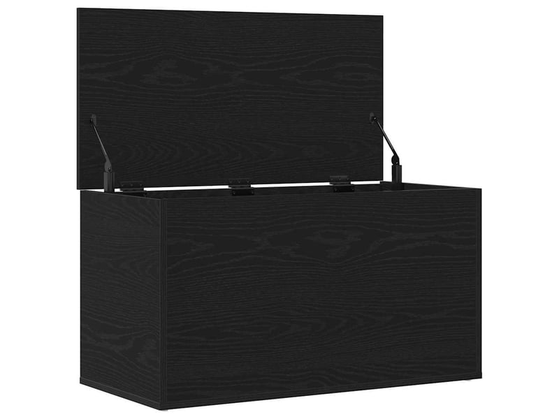  Boîte de rangement, coffre de rangement chêne noir 84x42x46 cm bois d'ingénierie  - Conforama E