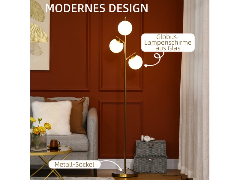  Lampadaire 27x169 cm design moderne métal doré  - Conforama E