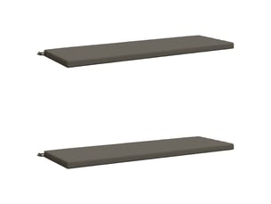 Lot de 2 coussins de banc, coussins d'assise soest 100 % polyester gris cf57240