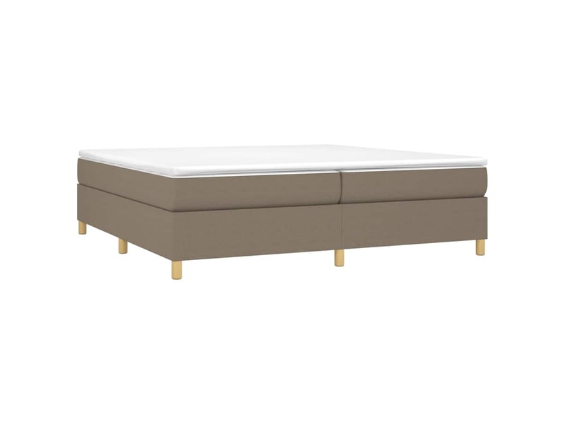  Lit double- lit adulte -  cadre de lit à lattes taupe 200x200 cm tissu  - Conforama B