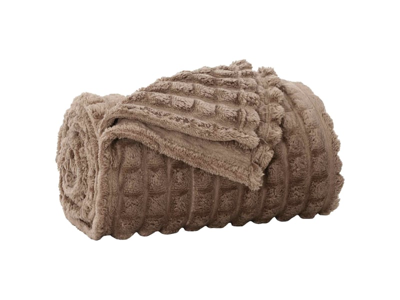 Couverture jetée de canapé 6 pcs camel 200x150 cm 4.5 kg toison - Conforama D