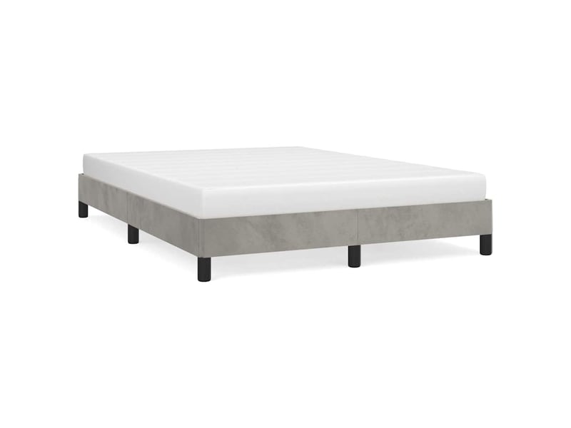  Lit double- lit adulte -  cadre de lit sans matelas gris clair 140x200 cm velours  - Conforama A