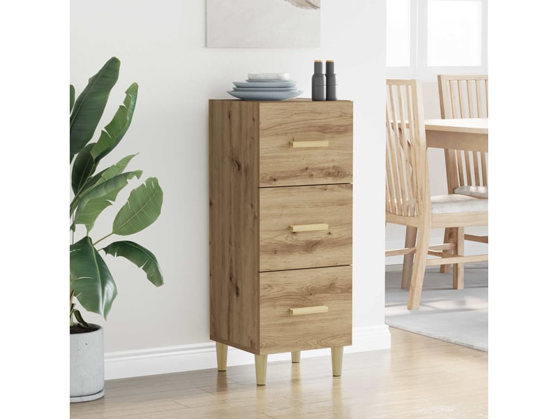  Buffet - bahut - meuble de rangement chêne artisanal 34,5 x 34 x 90 cm bois d'ingénierie  - Conforama D