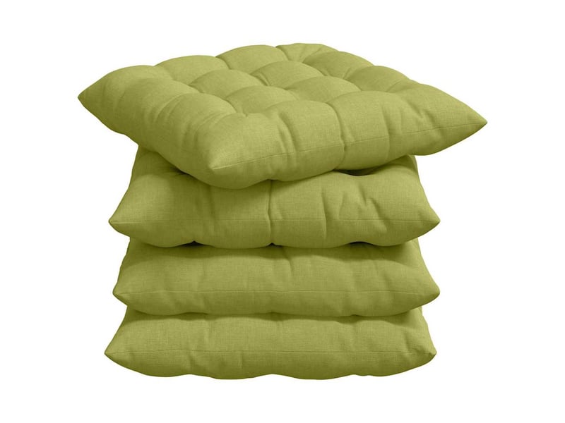  Lot de 4 coussins de siège, coussins décoratifs tissu vert clair 40 x 40 x 6 cm cf60032  - Conforama A