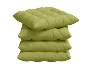 Lot de 4 coussins de siège, coussins décoratifs tissu vert clair 40 x 40 x 6 cm cf60032