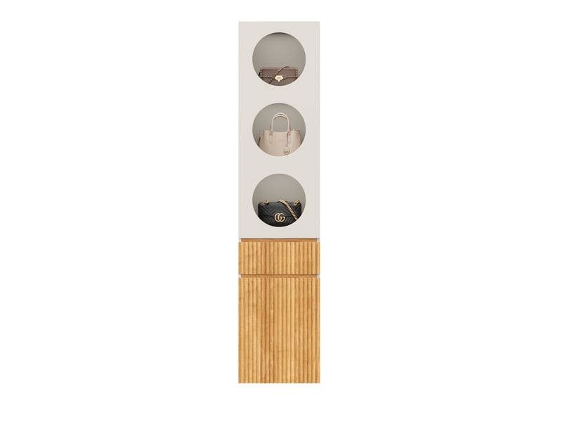Armoire haute avec 2 portes, 1 tiroir et 5 niches de rangement, pour chambre, salle de bain ou salon, 45 × 50 × 200 cm - Conforama A
