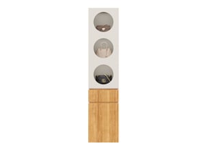 Armoire haute avec 2 portes, 1 tiroir et 5 niches de rangement, pour chambre, salle de bain ou salon, 45 × 50 × 200 cm