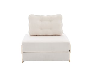 Fauteuil fixe   Velours côtelé beige