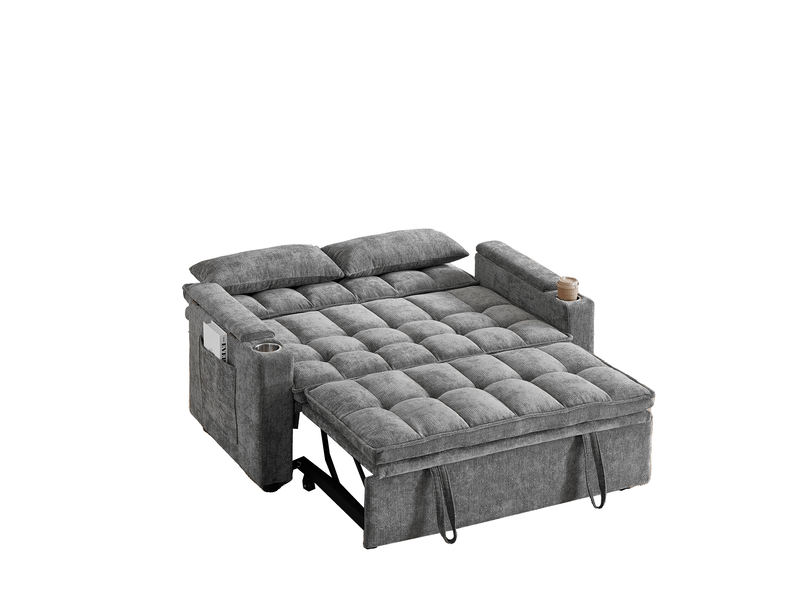  Canapé-lit 3-en-1 2 places avec rangement et porte-gobelets 142 cm homvra  - Conforama A
