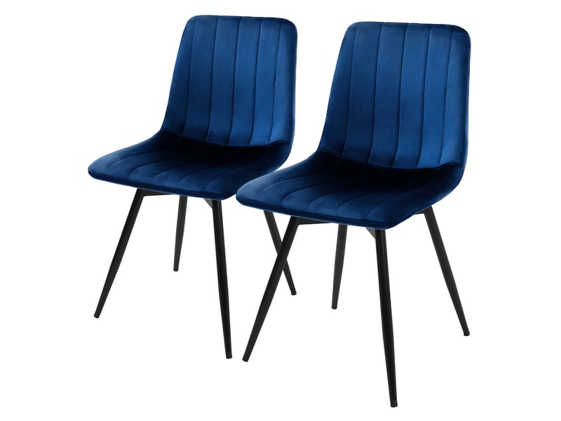  Ml-design chaise de salle à manger en velours, lot de 2, pivotante 360 degrés, avec dossier, pieds en métal, design moderne mid-century, patins réglables, pour cuisine salon, 120 kg, bleu foncé  - Conforama A