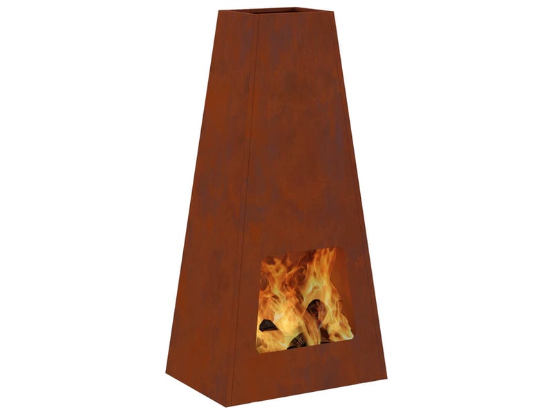  Brasero exterieur, foyer camping rouillé 50x35x100 cm acier patiné  - Conforama C