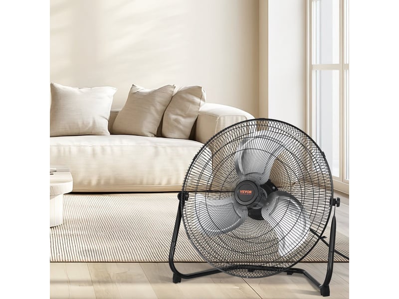 Ventilateur de sol industriel 20 pouces métal 3 vitesses 4800 cfm inclinaison 360° pour garage atelier - Conforama A