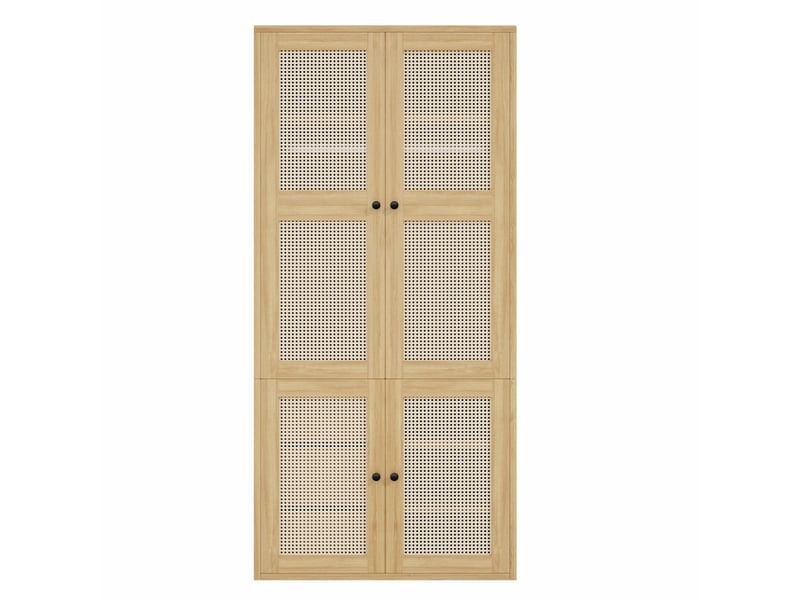  Armoire penderie 90 x 47 x 200 cm - 1 barre de penderie - 3 tiroirs - 4 compartiments de rangement - mdf - fonctionnel - effet bois  - Conforama A