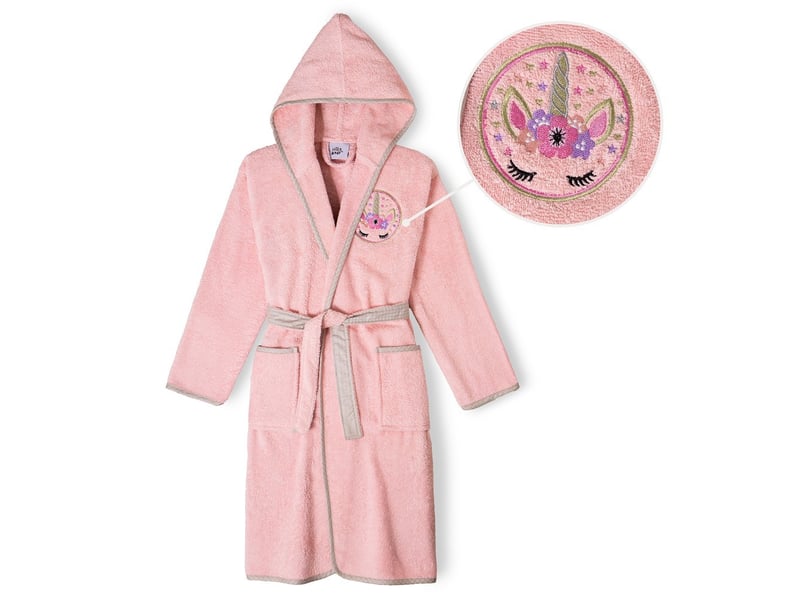  Peignoir de bain enfant interbaby taille 10-12 ans - rose - coton éponge 00515-T10-12-02 - Conforama A