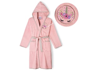 Peignoir de bain enfant interbaby taille 10-12 ans - rose - coton éponge
