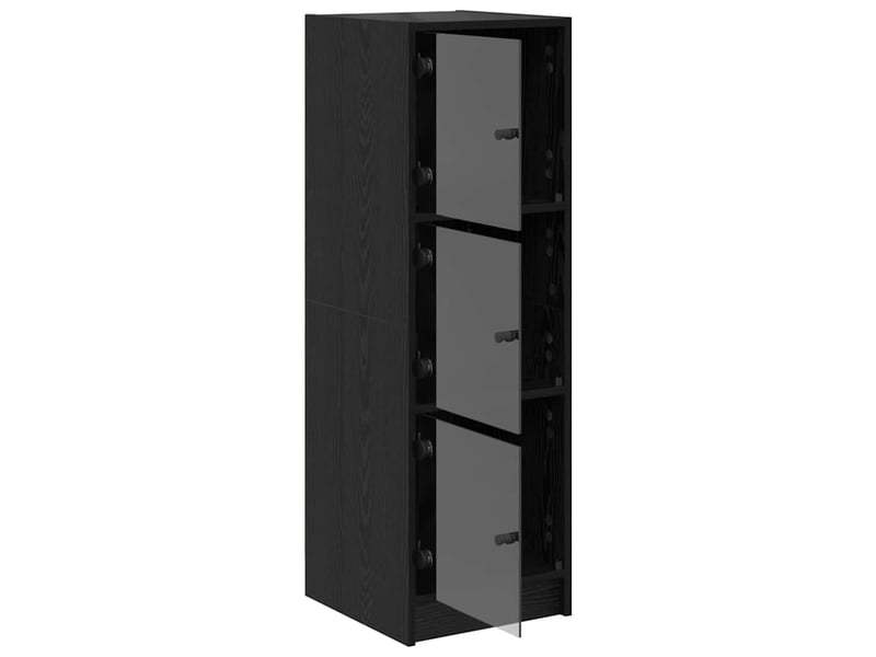  Buffet - haut armoire chêne noir 35 x 37 x 109 cm bois d'ingénierie  - Conforama E