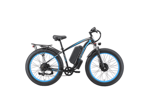Vélo électrique double moteur sinohon x26, fat bike 26 po tout-terrain, bleu