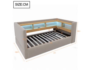 Lit simple 90x190 cm    coloris gris