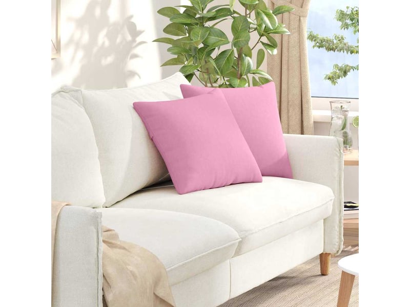 Lot de 2 coussins de canapé, coussins décoratifs tissu rose 45 x 45 cm cf58931 - Conforama B