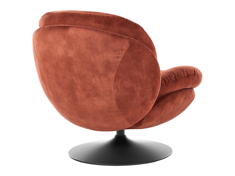 Fauteuil pivotant nolvik velours marron doré - Conforama E