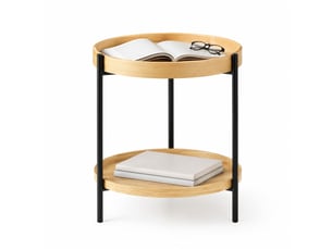 Table basse rond(e) coloris naturel   - 44 cmx44 cm