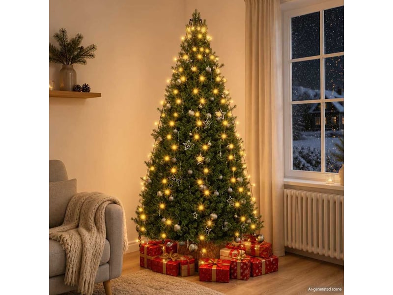  Guirlande lumineuse d'arbre de noël avec 210 led 210 cm  - Conforama B
