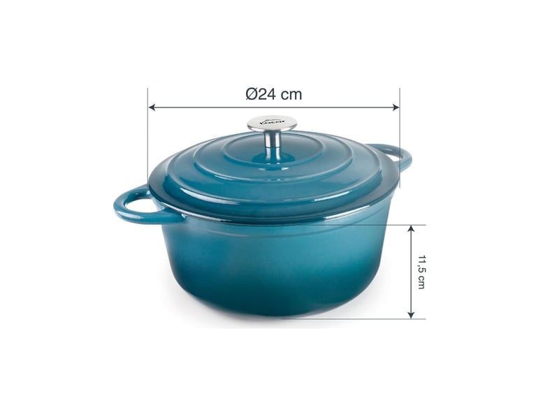  Lacor - cocotte ronde 24cm bleu  71704 - 71704 - Conforama C