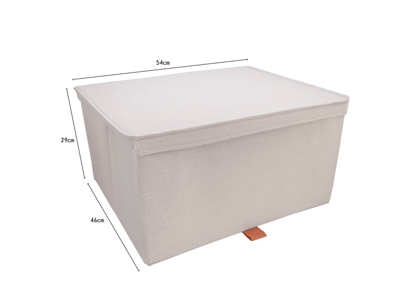  Boîte dressing à couvercle tissu aspect lin beige xl 54 x 46 x 29 cm 62883 - Conforama C