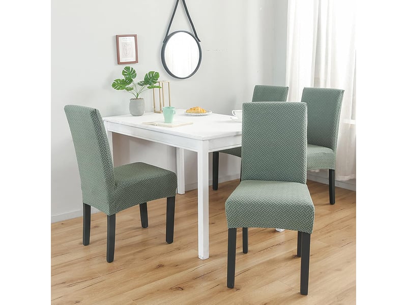  Housses de chaise élastiques, lot de 4, housses de chaise élastiques modernes, idéales pour les décorations de fête, turquoise XLH-ZLS-009367MF - Conforama E