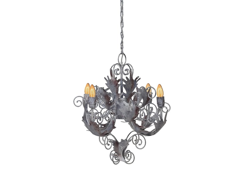  Lustre baroque en métal fly through 59cm argent  - Conforama A