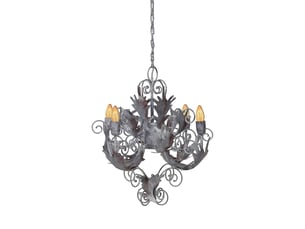 Lustre baroque en métal fly through 59cm argent