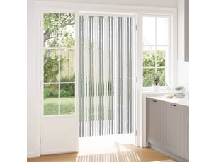 Rideau anti-insectes, moustiquaire en chenille gris et blanc 100 x 200 cm cf43450