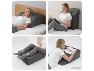 Coussin pour les jambes, oreiller 63 x 52 x 19 cm ferme mousse pu gris cf56581