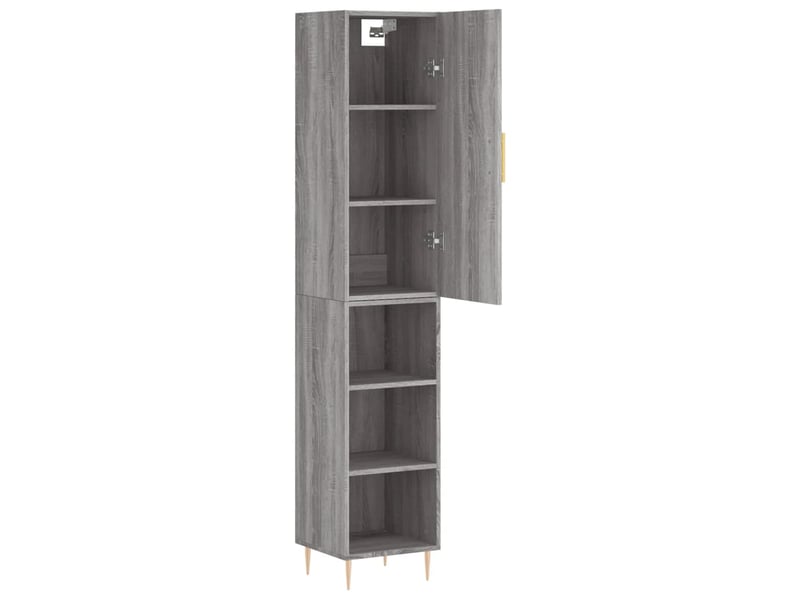  Buffet haut - bahut - meuble de rangement sonoma gris 34,5x34x180 cm bois d'ingénierie  - Conforama D