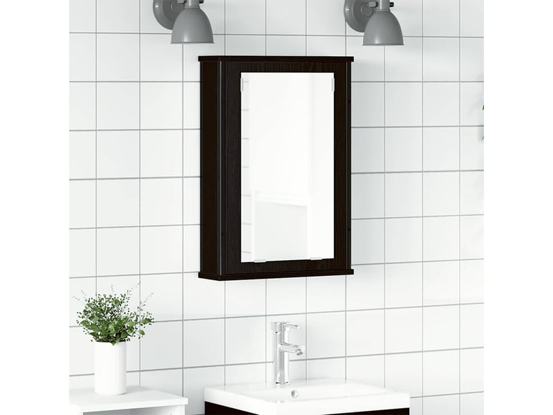  Armoire à miroir de salle de bain chêne noir bois ingénierie  - Conforama B