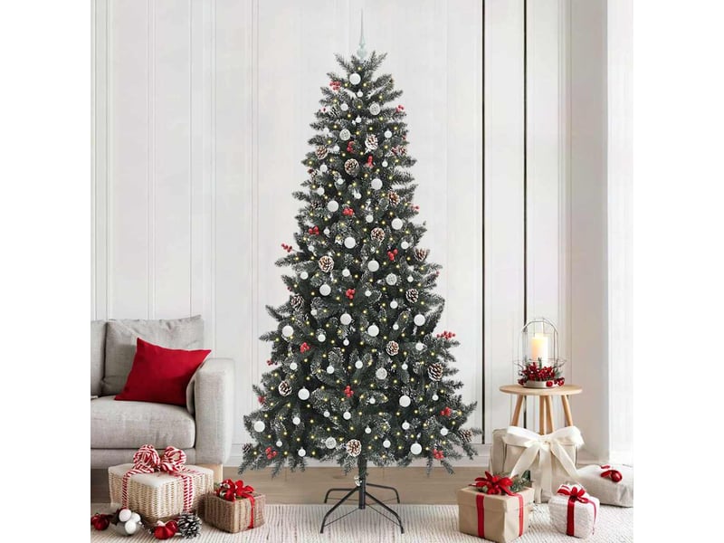  Sapin de noël - arbre de noël artificiel vert 240 cm pvc, plastique et acier  - Conforama B