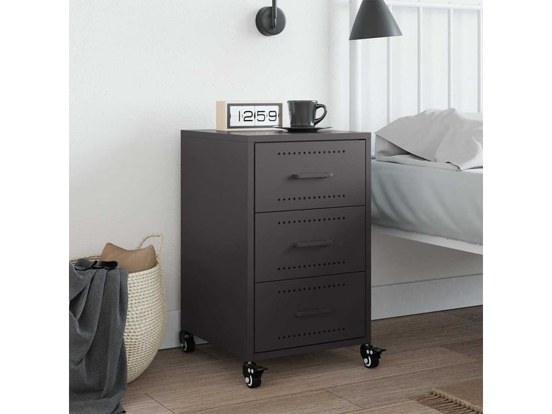  Table de chevet - cabinet de chevet - table de nuit noir 36x39x59 cm acier  - Conforama B