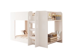 Lit mezzanine 90x200 cm WISHDOR   coloris blanc