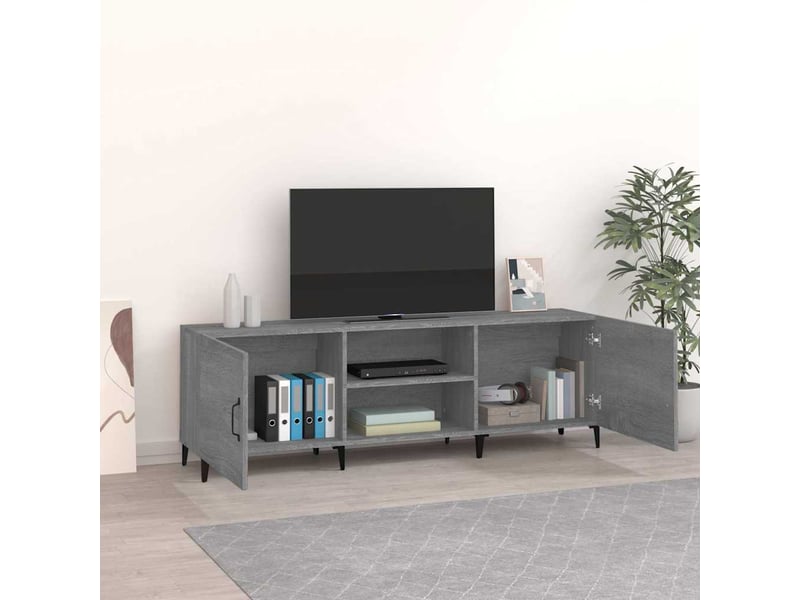  Meuble tv - banc tv - meuble de rangement sonoma gris 150x30x50 cm bois d'ingénierie  - Conforama C