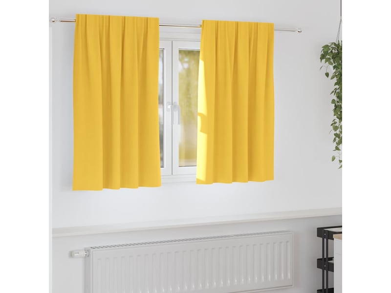  Lot de 2 rideaux occultants, rideaux black-out avec anneaux jaune moutarde polyester cf44680  - Conforama B