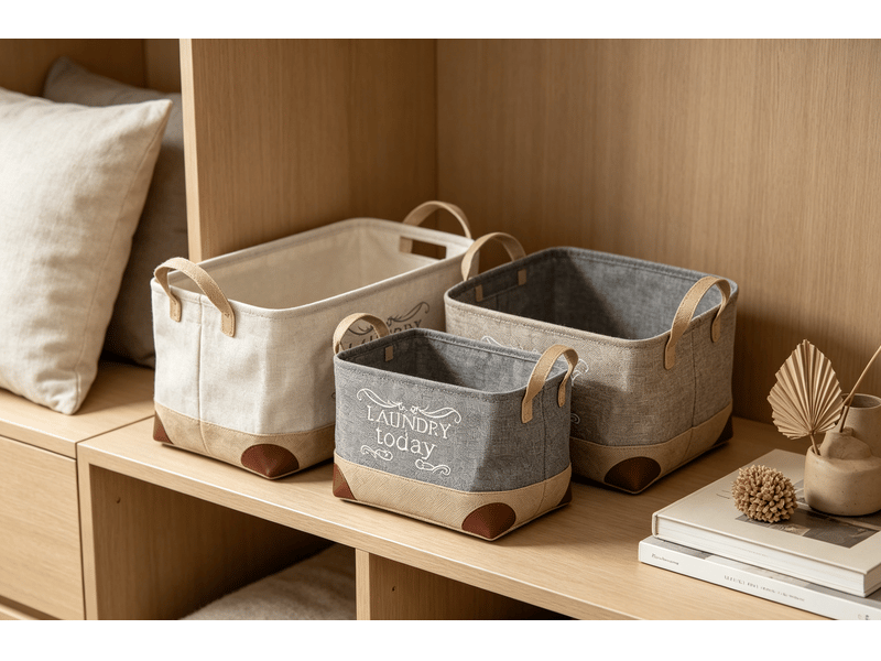  Paniers multi-usage dkd home decor beige gris marron clair 3 pièces S3018572 - Conforama C