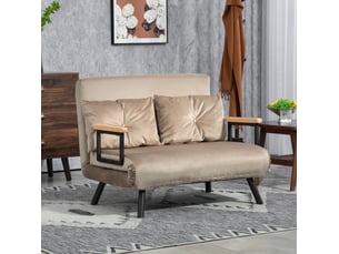 Canapé droit convertible <strong>MODENVIE</strong> <strong></strong> 2 places Velours marron
