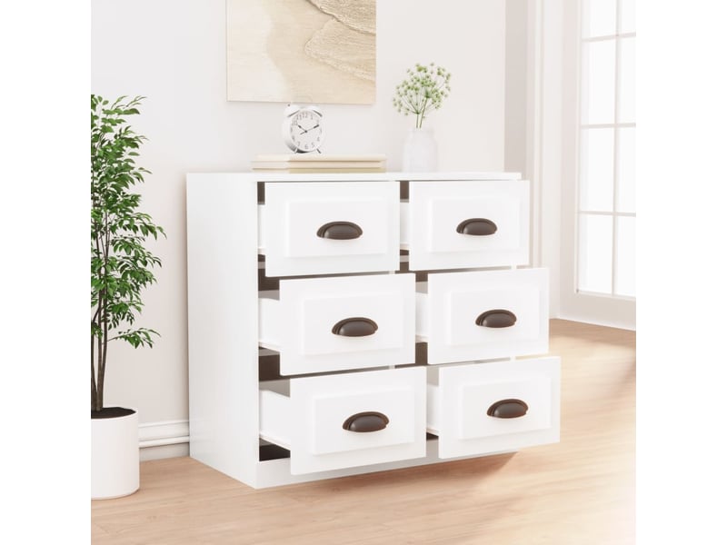  Buffet - bahut - meuble de rangement blanc 70x35,5x67,5 cm bois d'ingénierie  - Conforama C