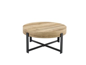Table basse rond(e) coloris bicolore ULEVR  - 68 cmx68 cm