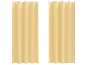Lot de 2 rideaux occultants, rideaux black-out avec anneaux beige 260 x 140 cm cf44572