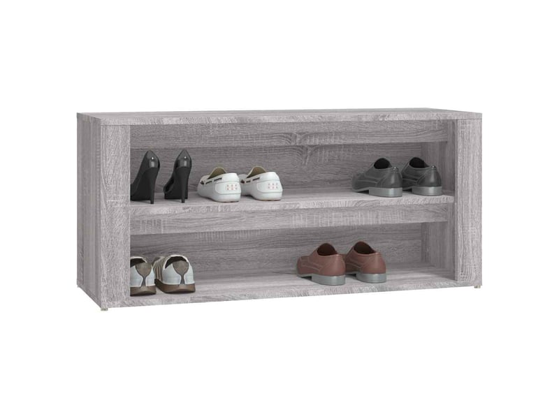  Meuble à chaussures, étagère à chaussures sonoma gris 100x35x45 cm bois d'ingénierie  - Conforama D