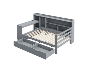 Lit banquette 90x200 cm coloris gris