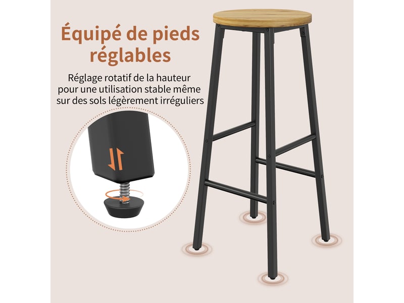  Buffet de cuisine noir,table bar rotation 360° avec 2 tabourets de bar et 4 tiroirs, design moderne, pratique,138x39x105cm  - Conforama D