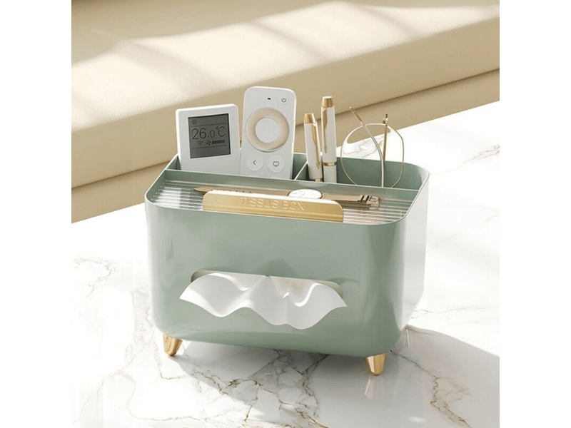 Boîte de rangement pour mouchoirs, support multifonctionnel, distributeur de mouchoirs moderne, organiseur de table de chevet, 21 x 15 x 13 cm - Conforama E