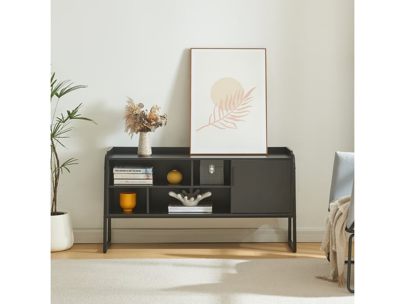  Meuble tv storfjord 120 x 34 x 63 cm noir [en.casa] Storfjord - Conforama C